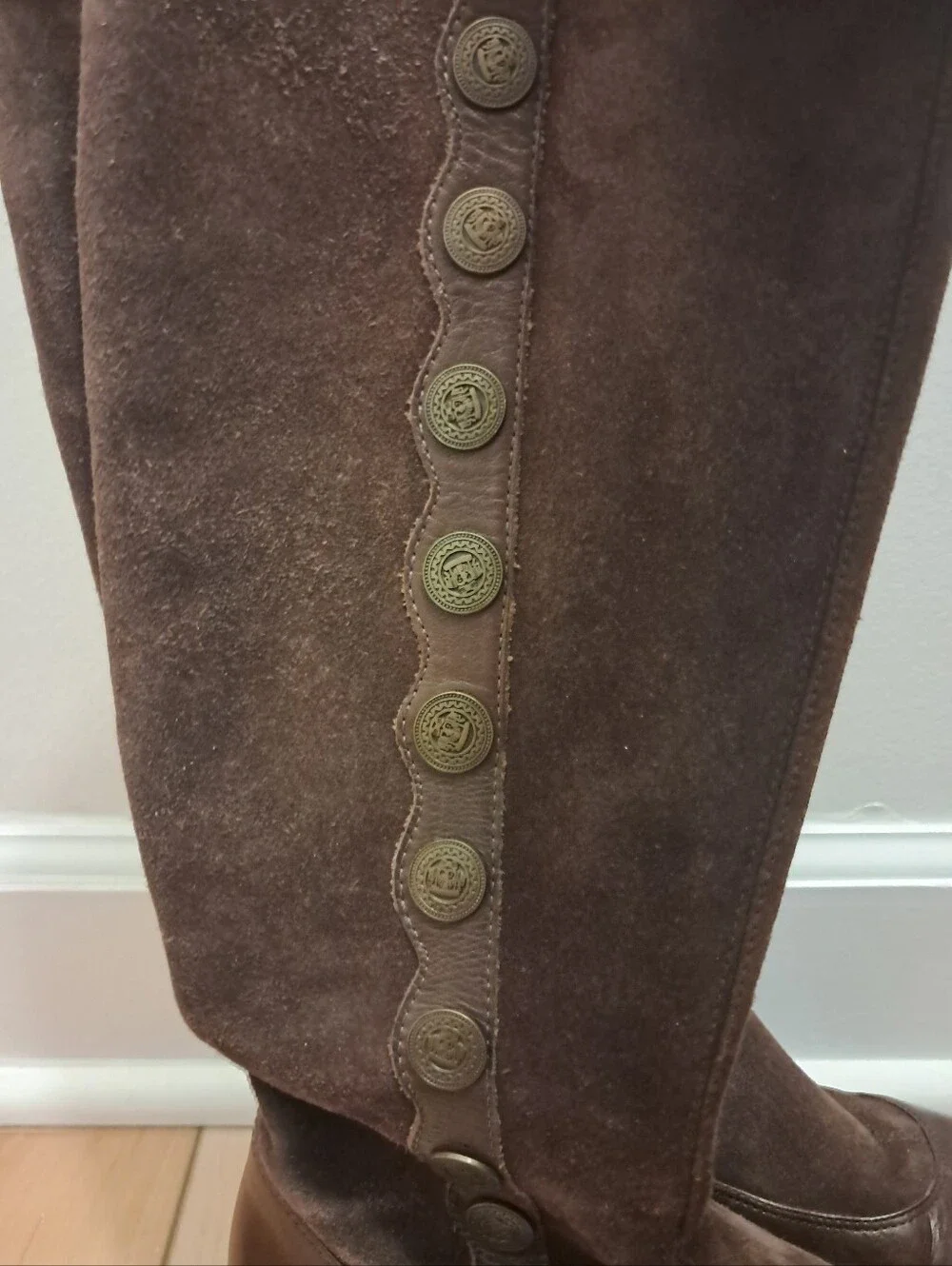 Matisse Boots Women's 6.5 Suede Victorian Buttons Tall Steampunk Western Riding